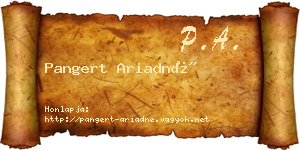 Pangert Ariadné névjegykártya